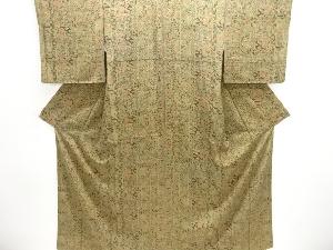 変わり縞に花鳥模様小紋着物